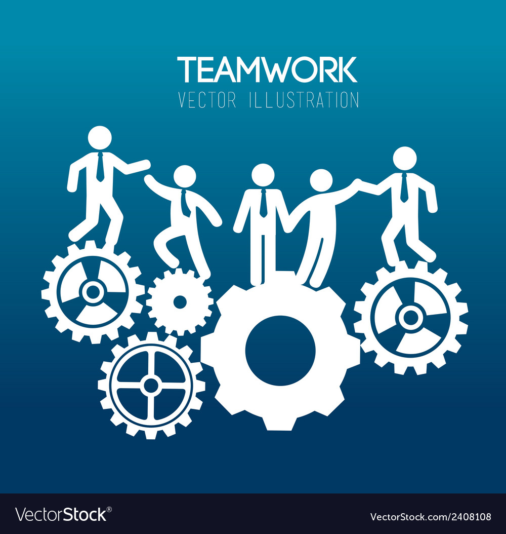 Teamwork design over blue background Royalty Free Vector