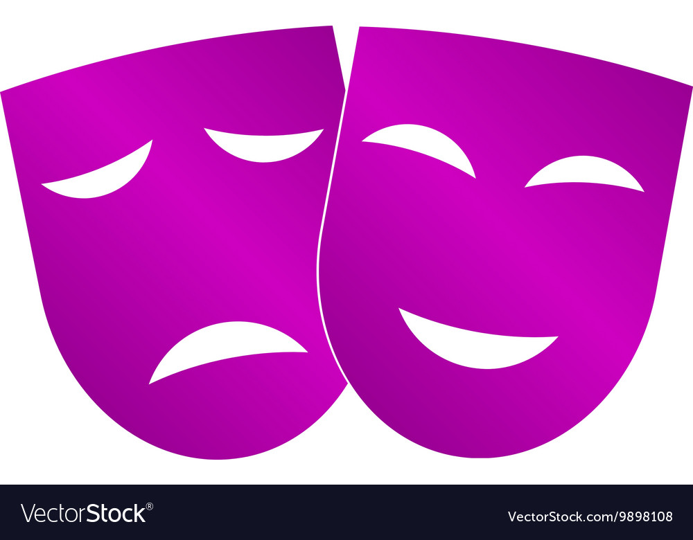 Theater icon with happy and sad masks