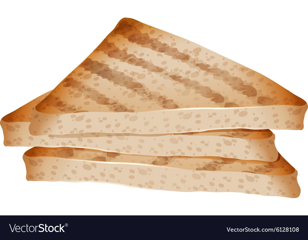 Three pieces of toasted Royalty Free Vector Image