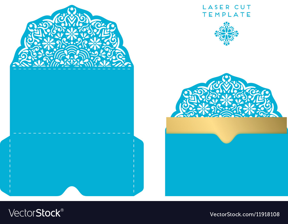 Wedding card laser cut template