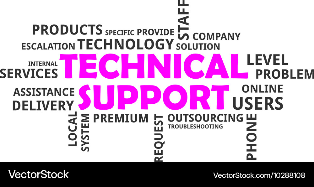 Word cloud technical support Royalty Free Vector Image