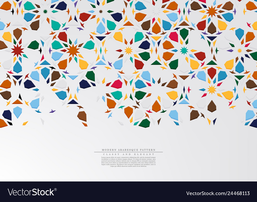 Colorful Hexagonal Arabesque Pattern