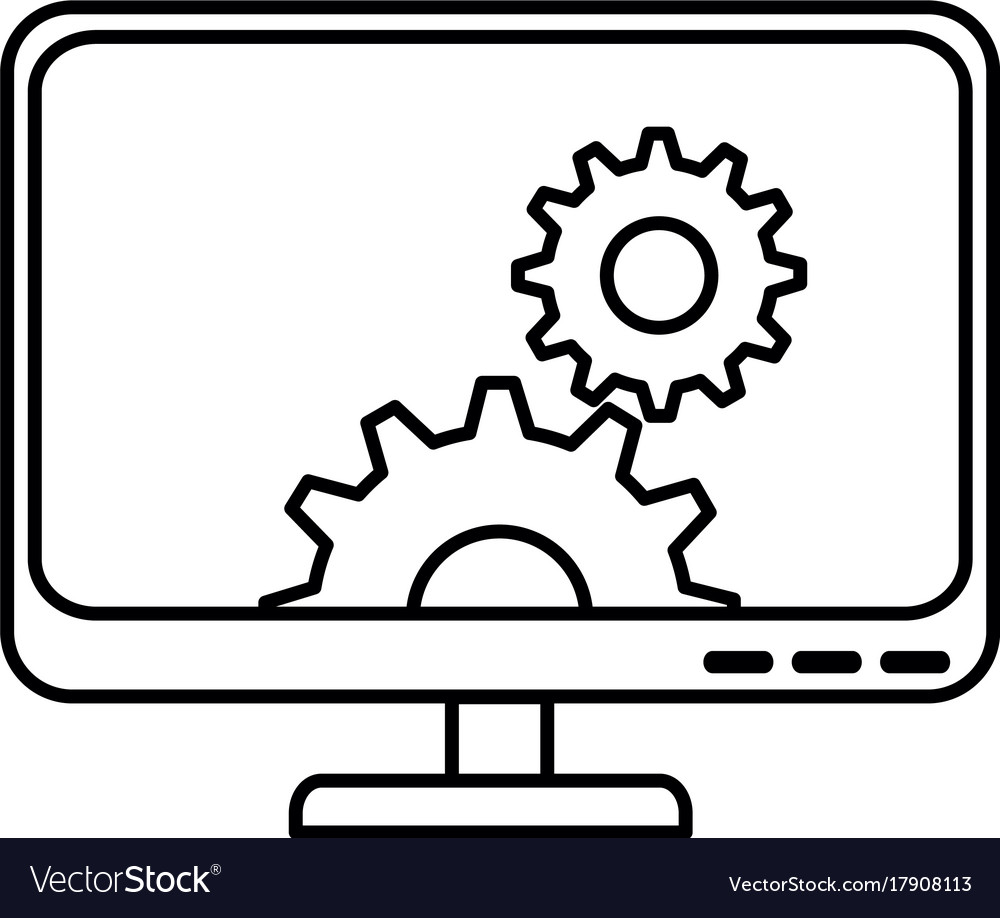 Computer display with gears