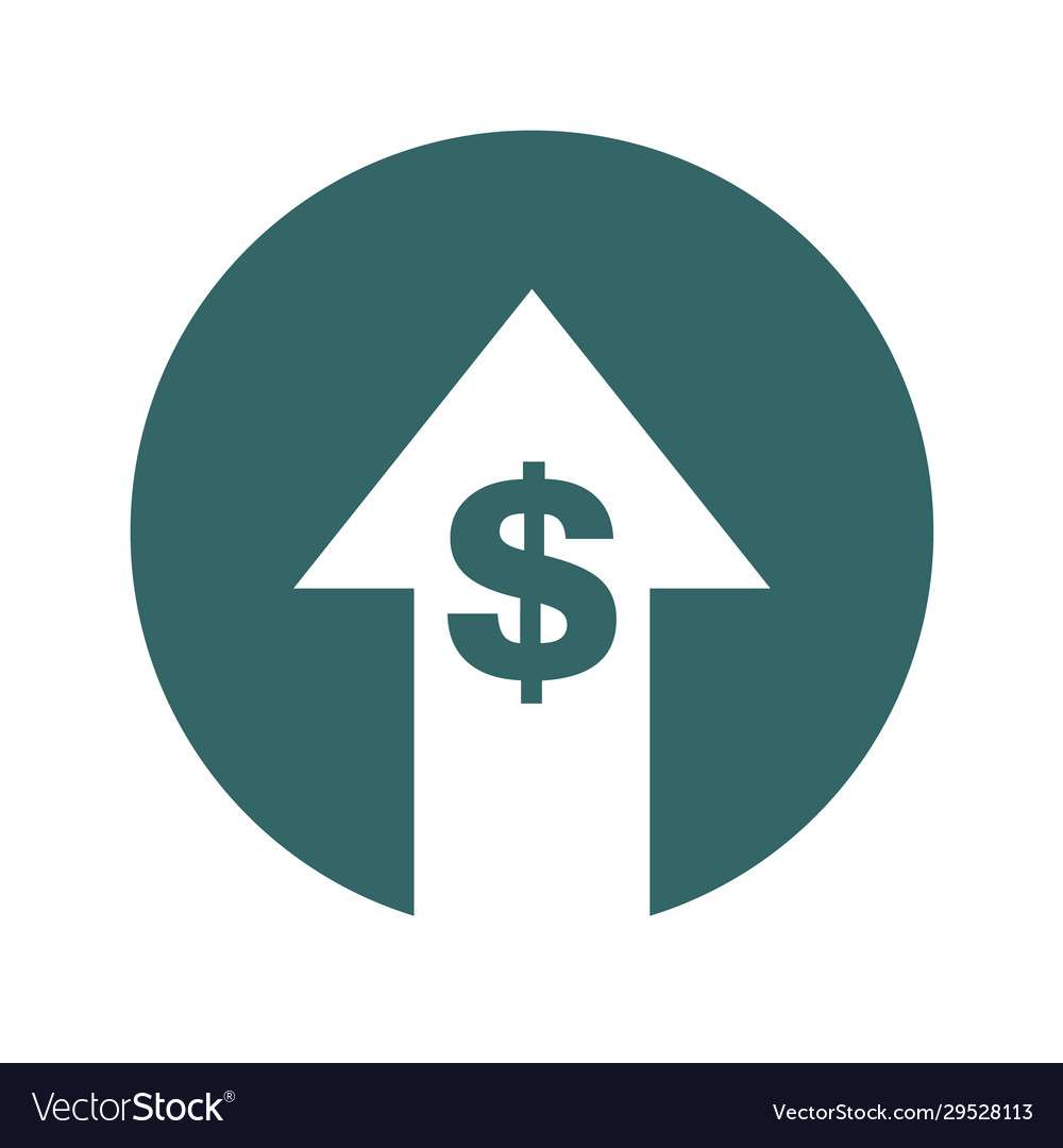Cost Symbol Increase Icon Image Isolated Vector Image