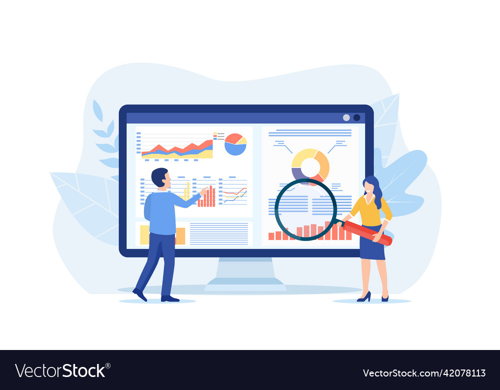 Data analytics dashboard Royalty Free Vector Image