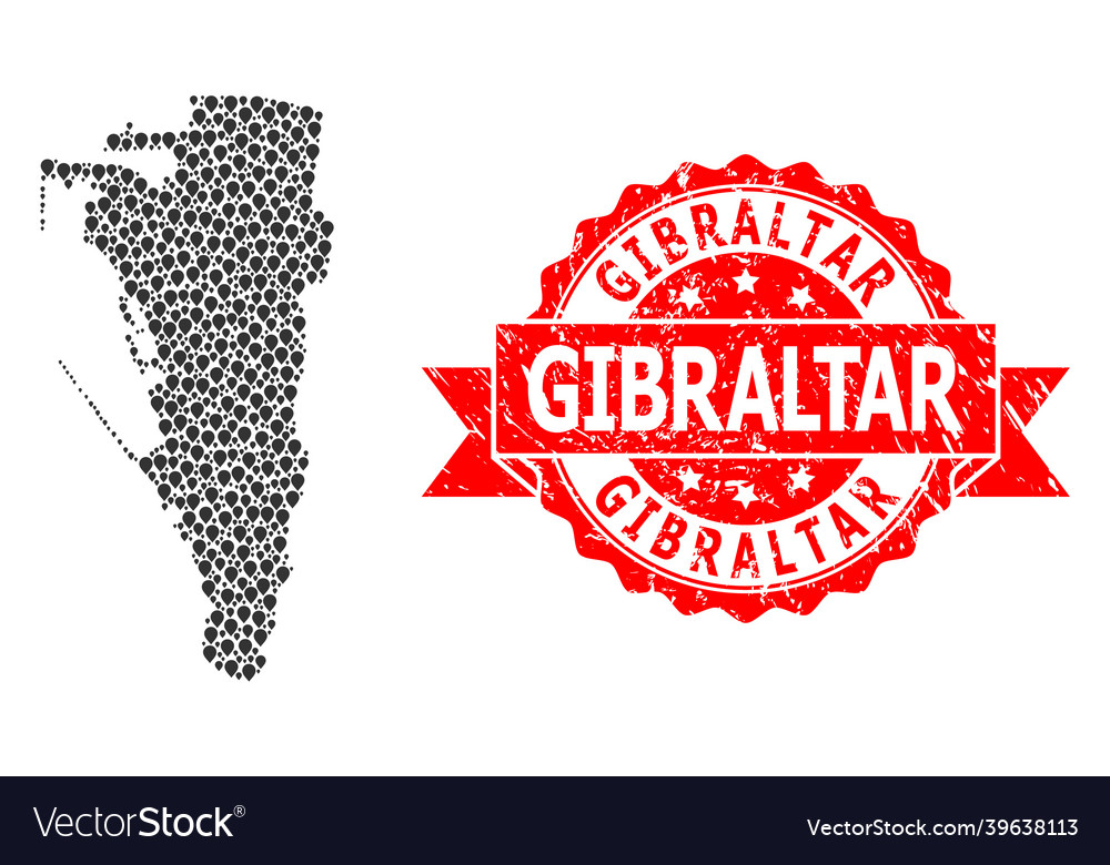 Distress gibraltar stamp and marker mosaic map