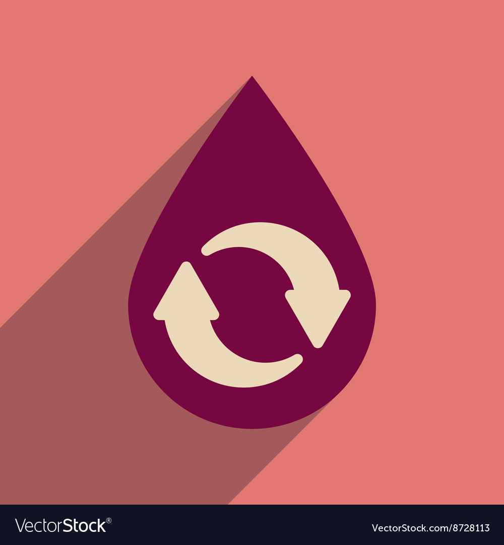Flat web icon with long shadow drop recycling