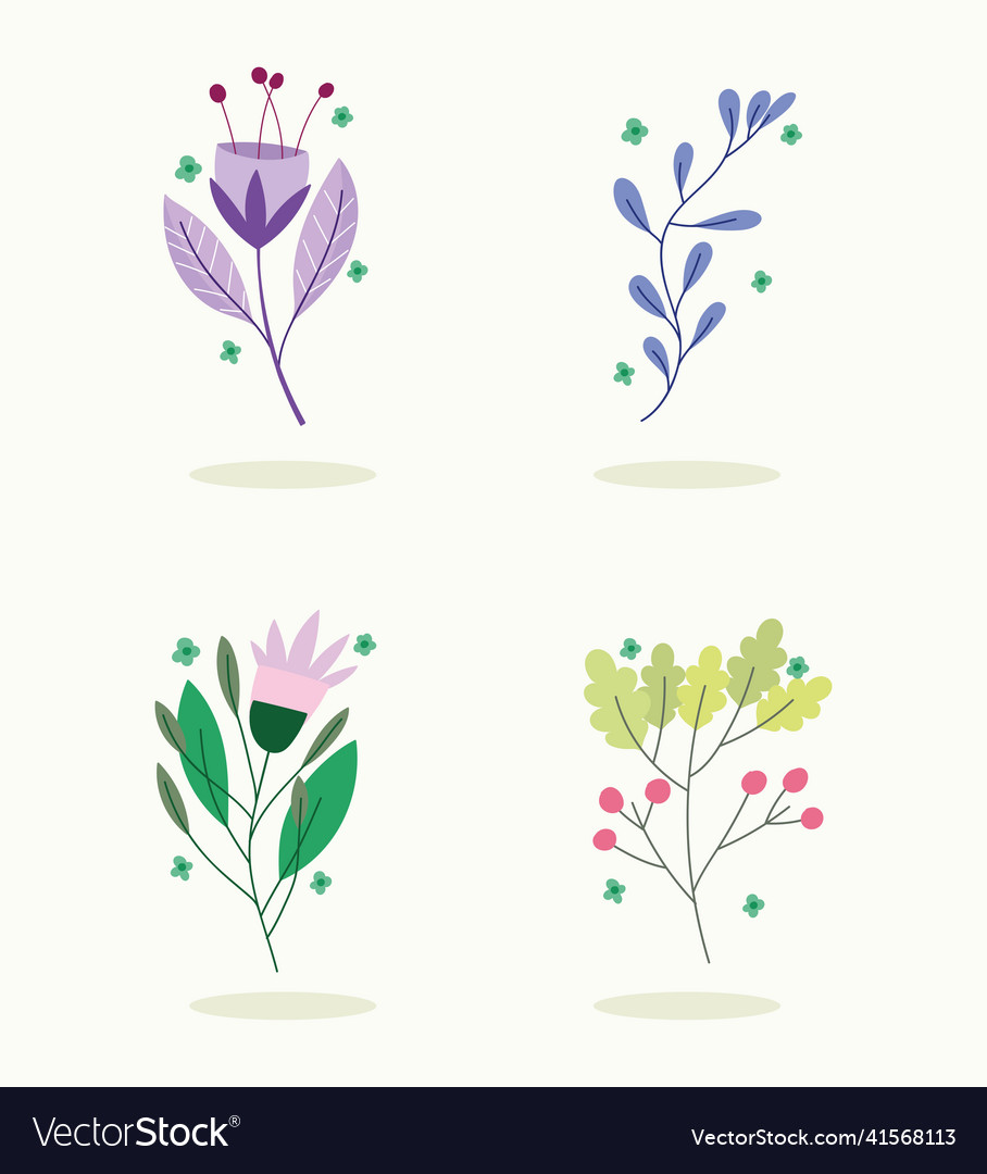 Icon set flowers