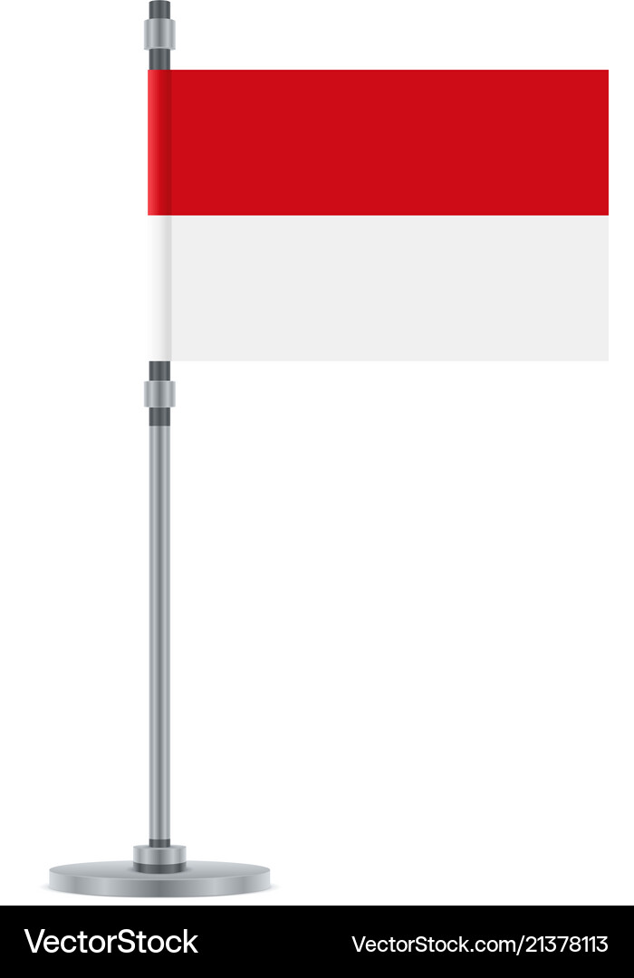 Indonesian Flag On The Metallic Pole Royalty Free Vector
