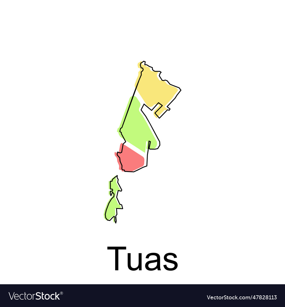 Map of tuas design template national borders and Vector Image