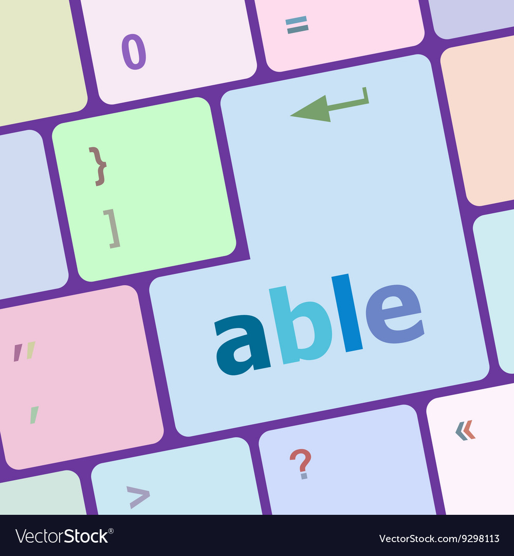 Modern computer keyboard key with able text