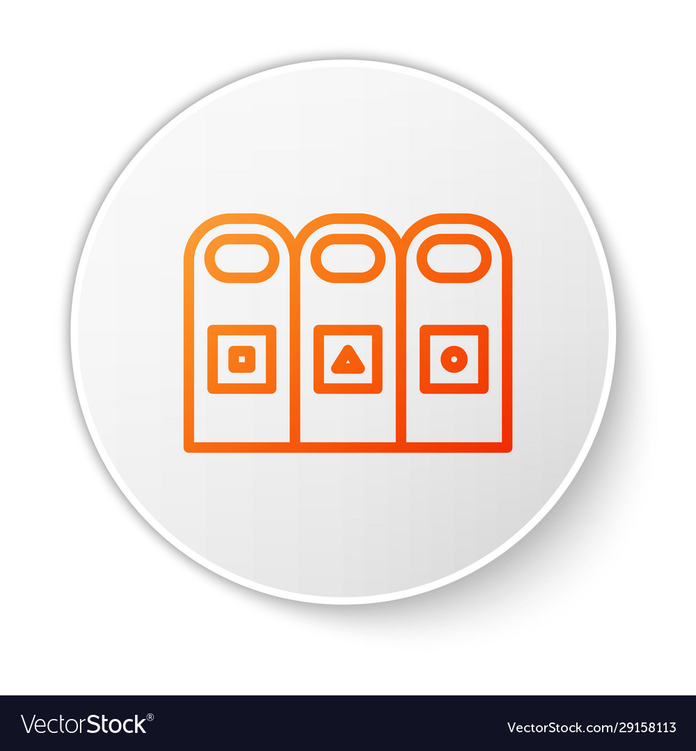 Orange line trash in garbage cans with sorted vector image Orange line trash in garbage cans with sorted