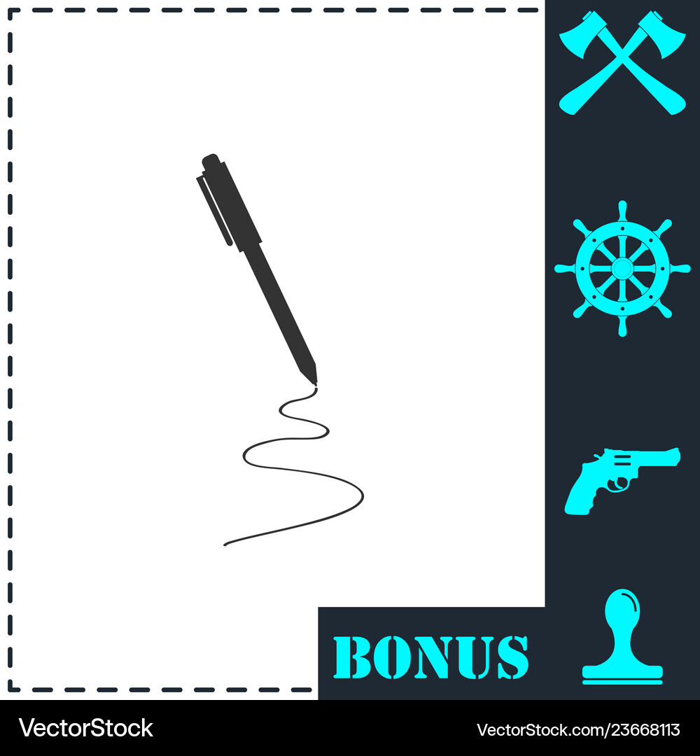Pen icon flat Royalty Free Vector Image - VectorStock