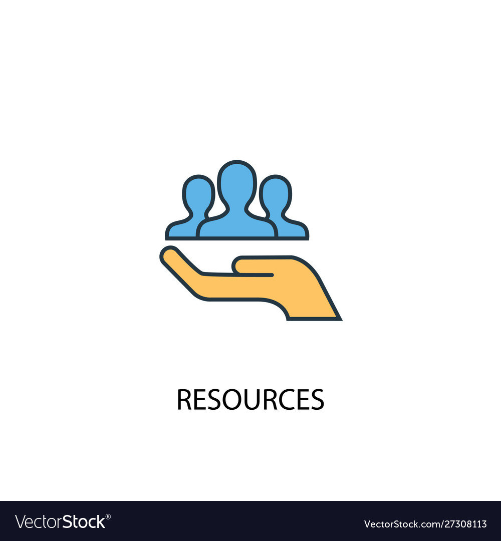 Resources concept 2 colored line icon simple