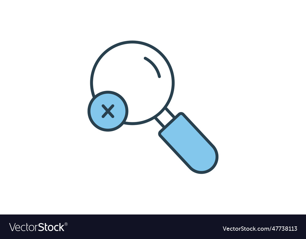 Screen search no result icon related to find