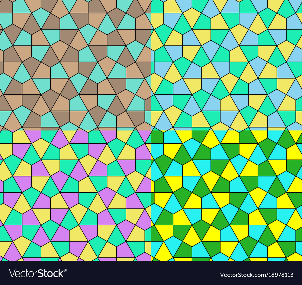 Seamless geometric pattern set simple flat lined