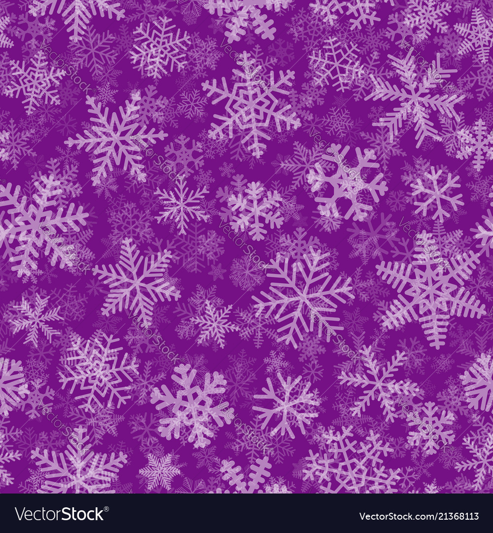 Seamless pattern of many layers snowflakes