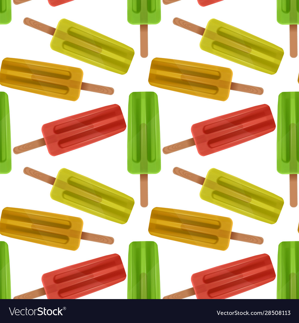 Seamless pattern with realistic popsicles