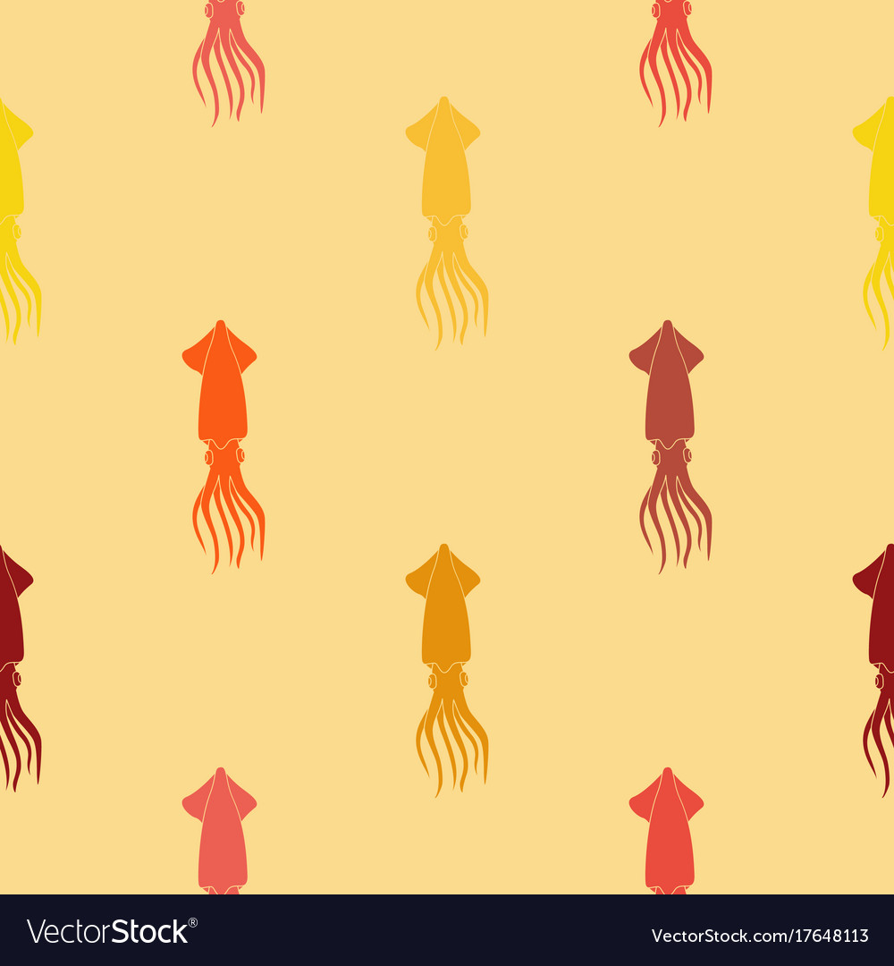 Seamless pattern with squids