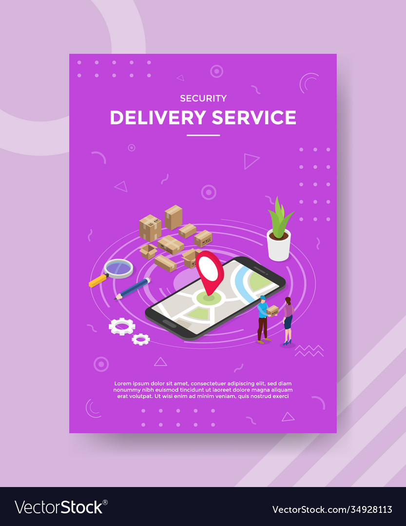 Security delivery service pointer location vector image Security delivery service pointer location