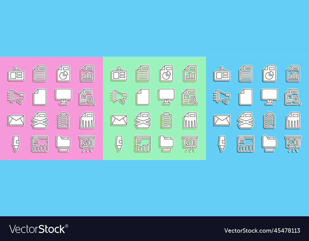 Set line board with graph paper shredder document Vector Image Set line board with graph paper shredder document