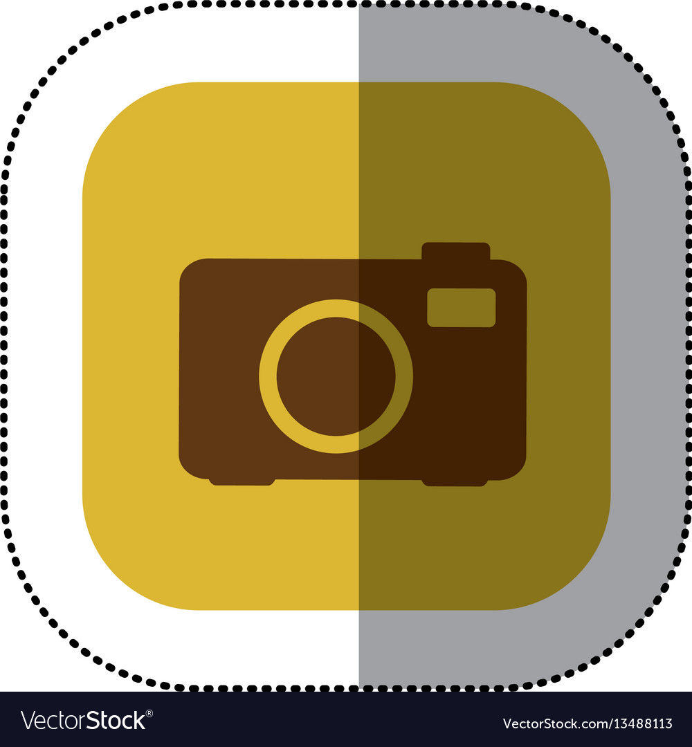 Sticker color square with analog camera icon