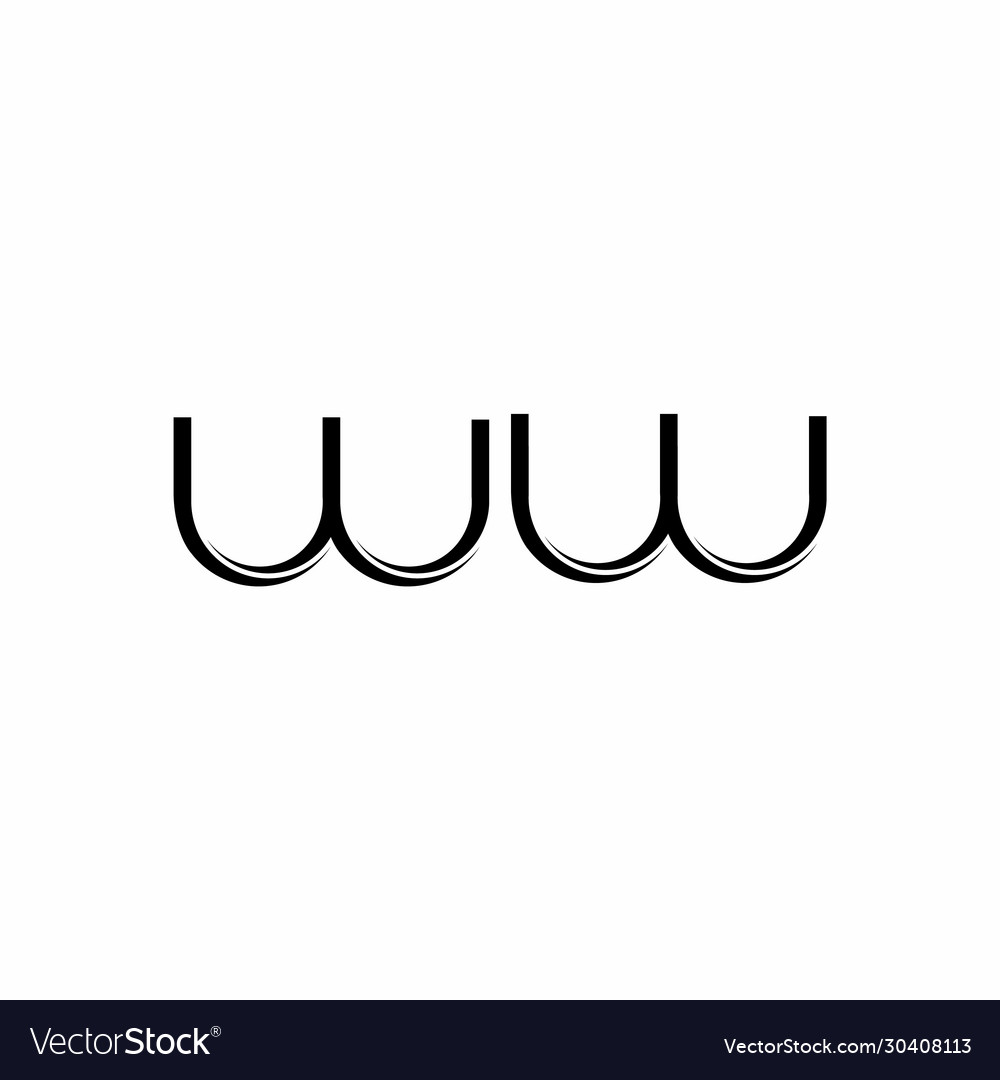 Ww logo monogram with slice rounded modern design