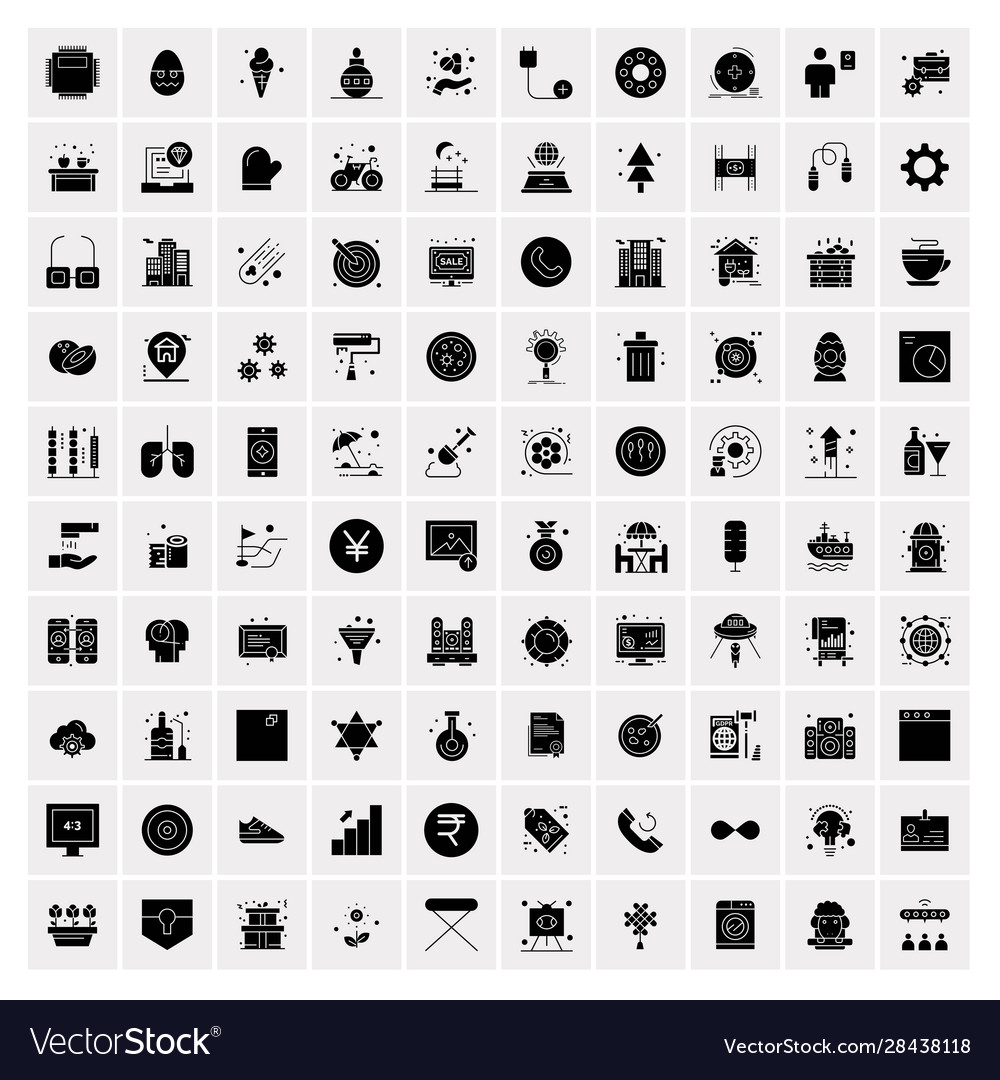 100 solid business icons for web and print
