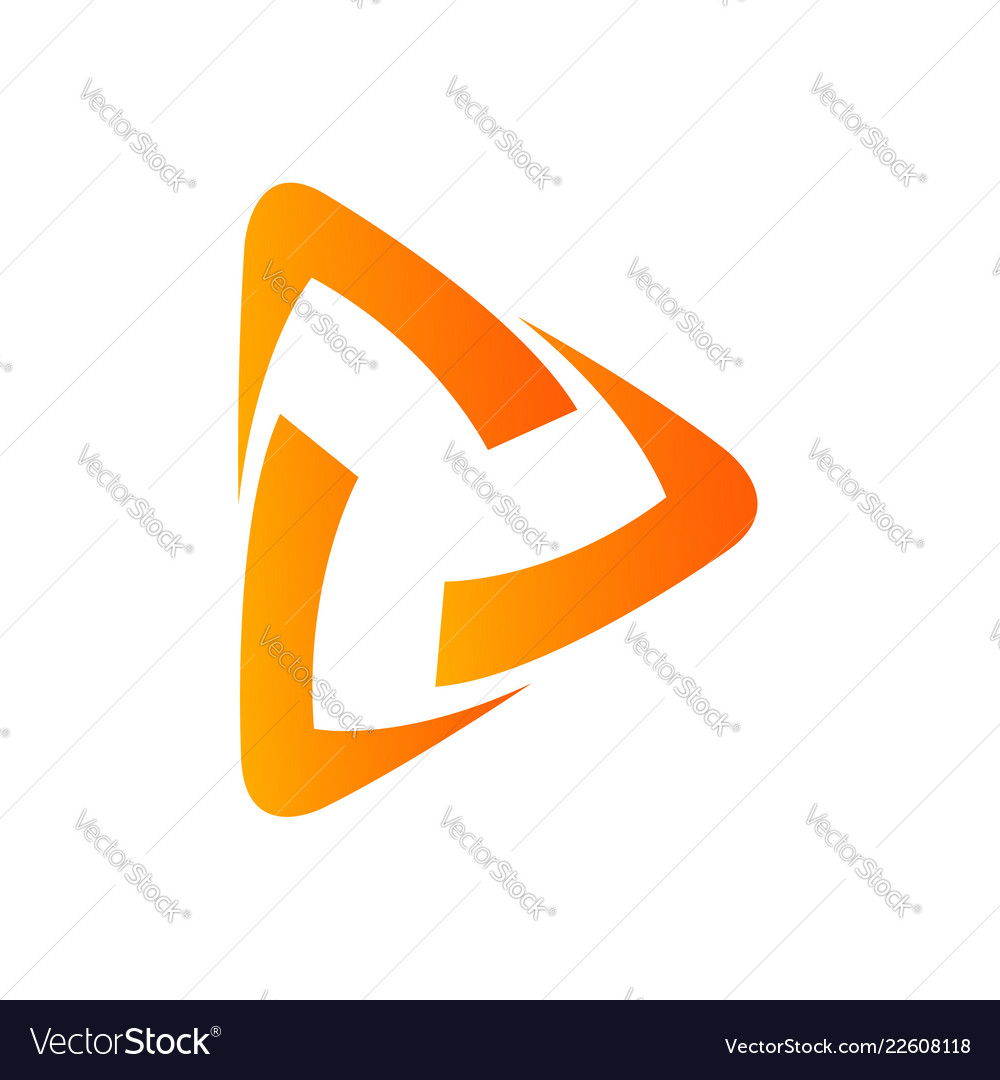 Abstract triangle play application icon design