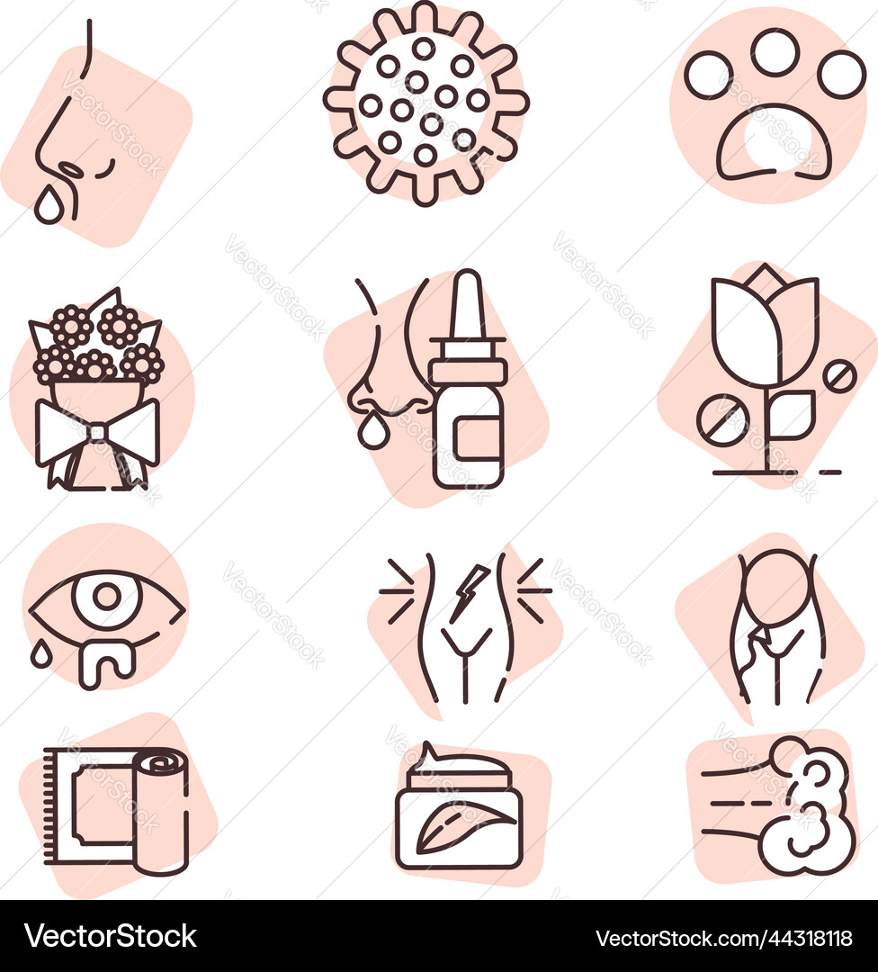 Allergy season on white background Royalty Free Vector Image