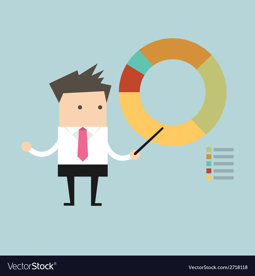 Businessman Points to Data Chart