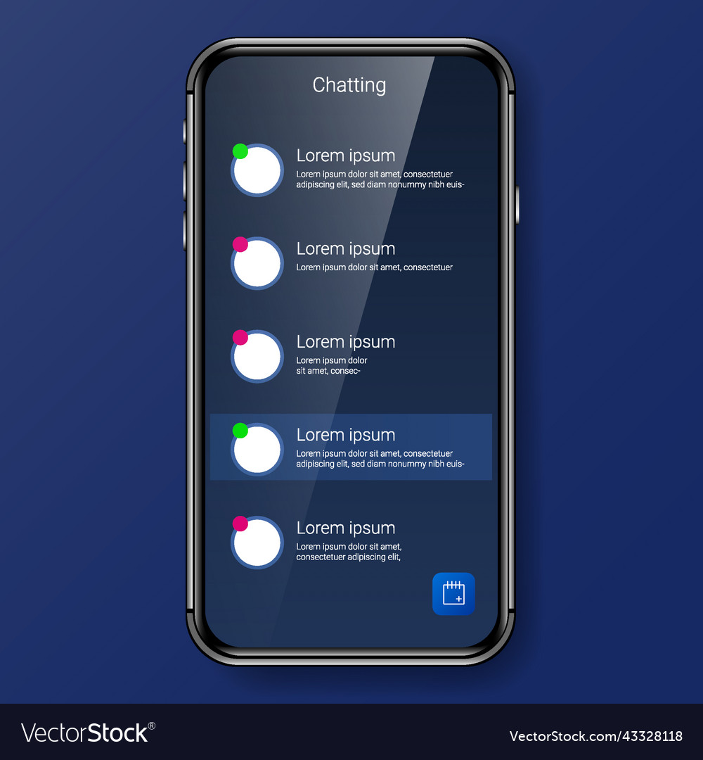 Chatting user interface realistic smartphone