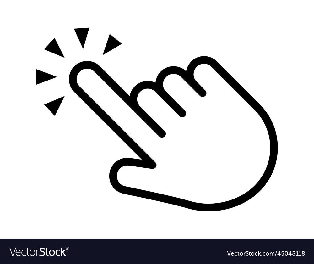 Klicken Sie auf Cursor-Set Computer Zeiger Hand und Pfeil vector image Klicken Sie auf Cursor-Set Computer Zeiger Hand und Pfeil