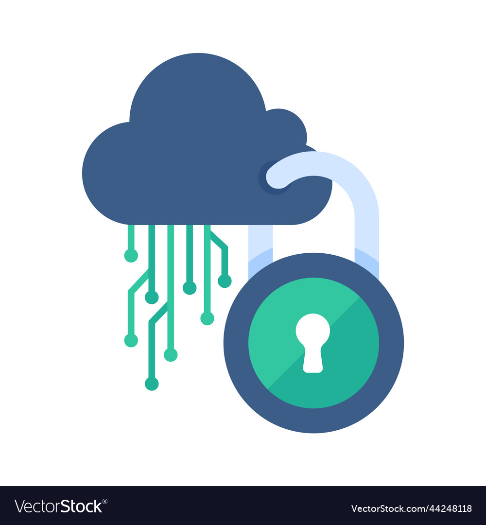 Cloud computing the padlock that locks clouds vector image Cloud computing the padlock that locks clouds