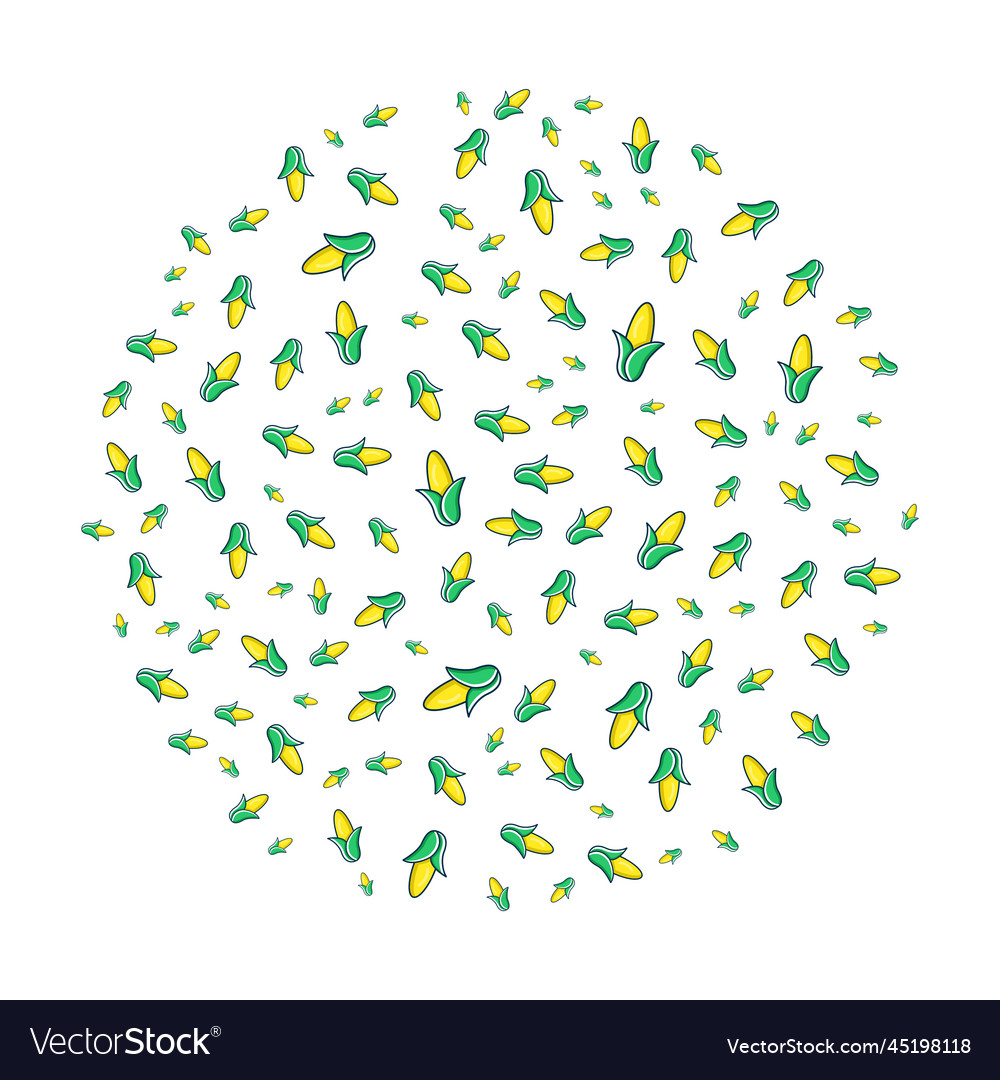 Corn concept in circle with clean and simple