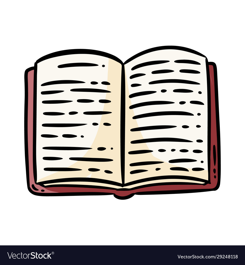 Cute cartoon book doodle image shop logo Vector Image