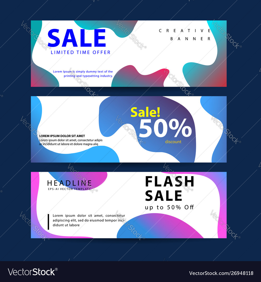 Design for horizontal banners set web Vector Image Design for horizontal banners set web