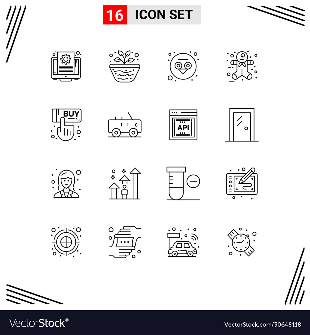 Editable line pack 16 simple outlines click