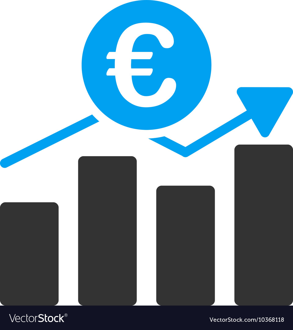 Euro Business Chart Flat Icon Royalty Free Vector Image