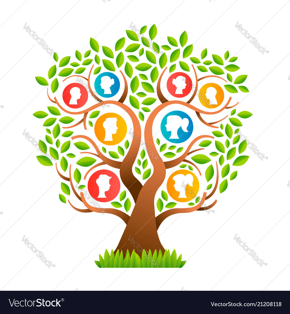  Family  tree  template with mom dad and kid icons  Vector Image 