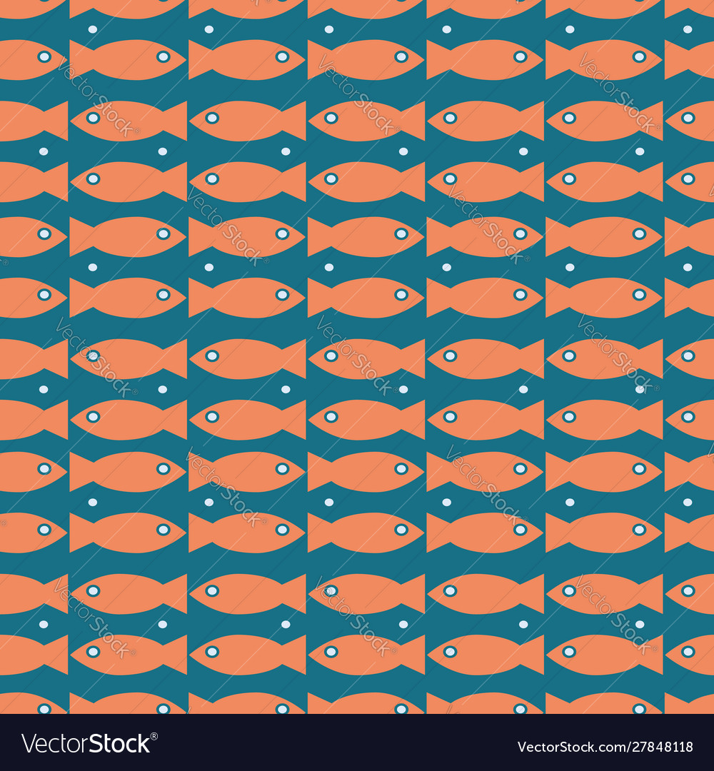 Gold fish seamless pattern print background design vector image Gold fish seamless pattern print background design