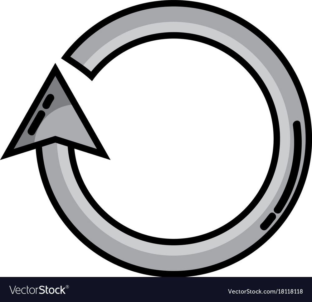 Grayscale arrow circle sign loading progress