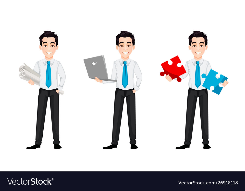 Handsome businessman cartoon character