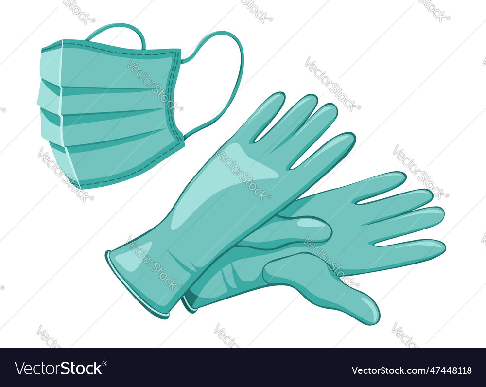 Medizinische Schutzmaske und Handschuhe