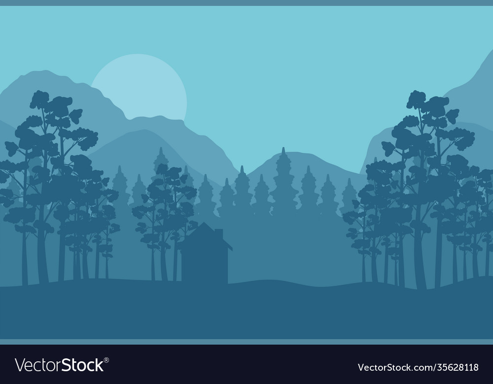 Mountains And Forest Abstract Landscape Royalty Free Vector