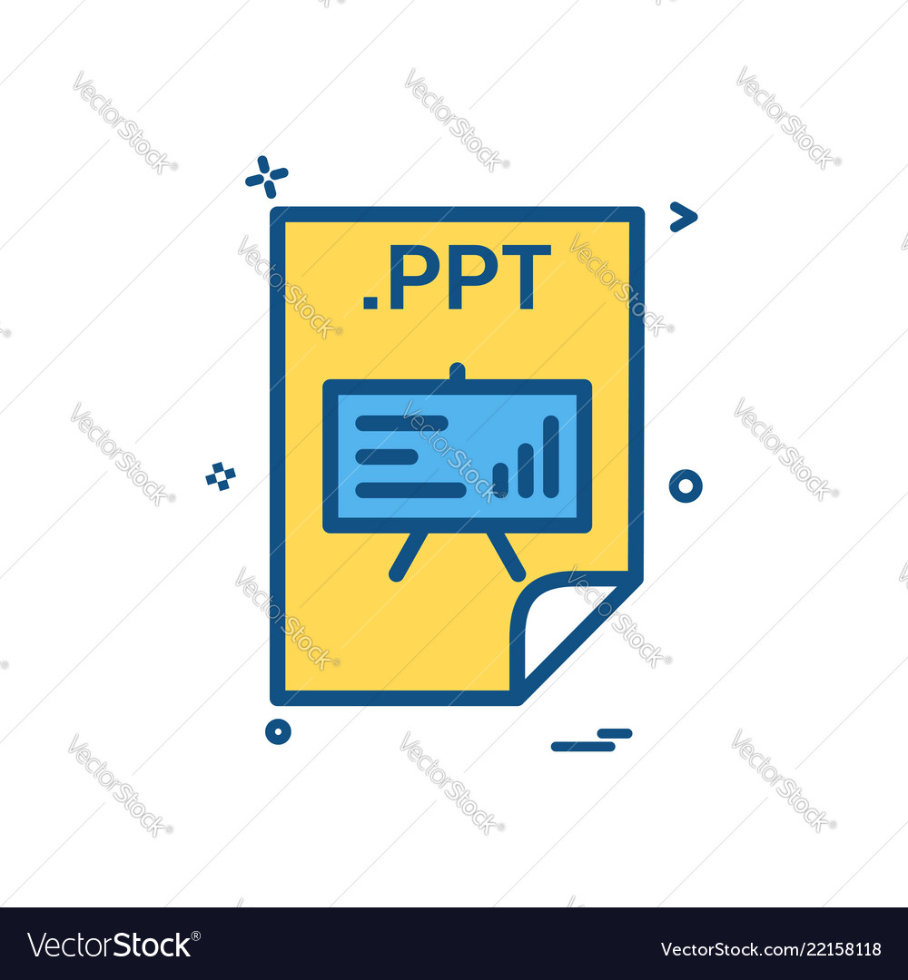 Ppt application download file files format icon Vector Image Ppt application download file files format icon