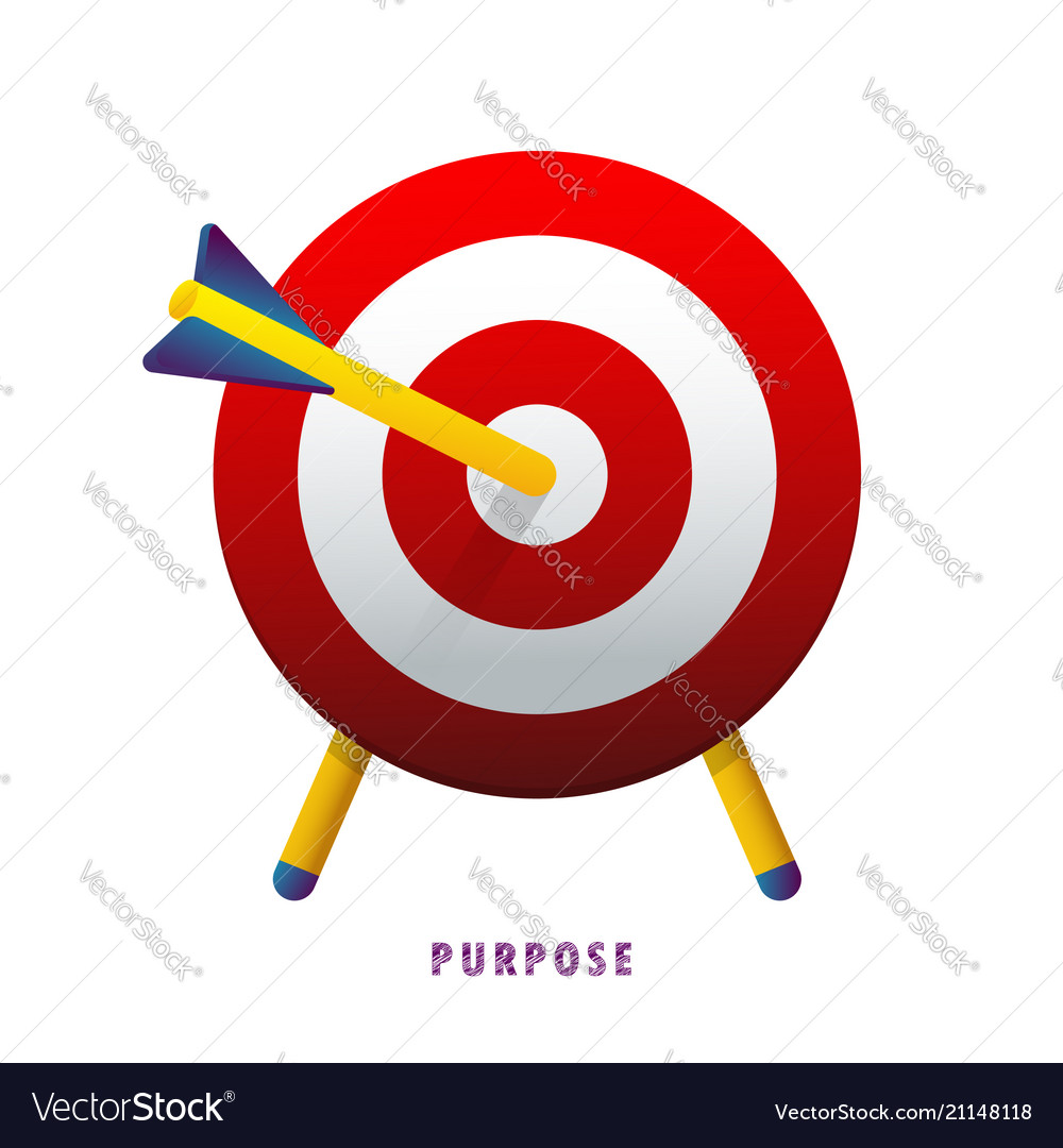 Purpose the arrow in target vector image Purpose the arrow in target