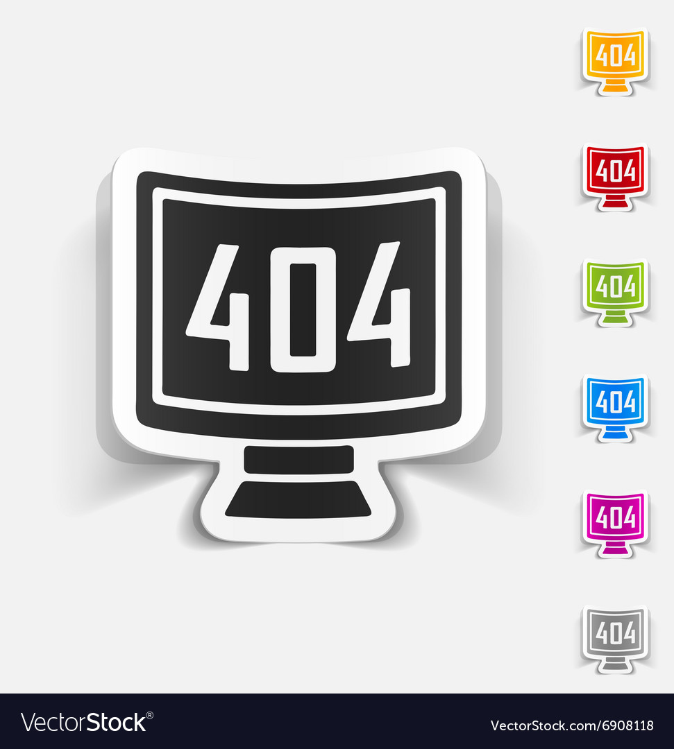 Realistic design element 404 error program