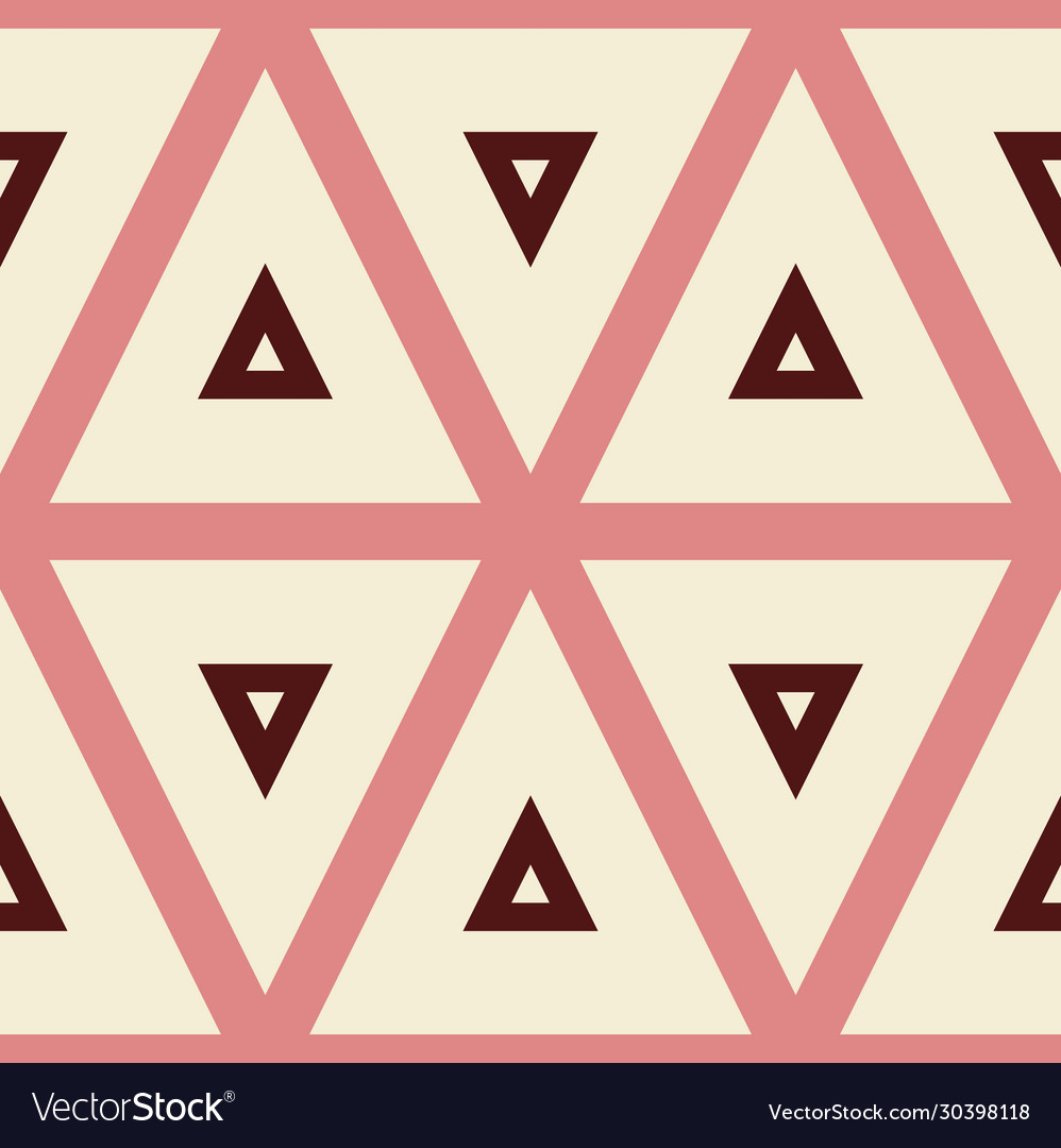 Retro seamless pattern with triangles in red