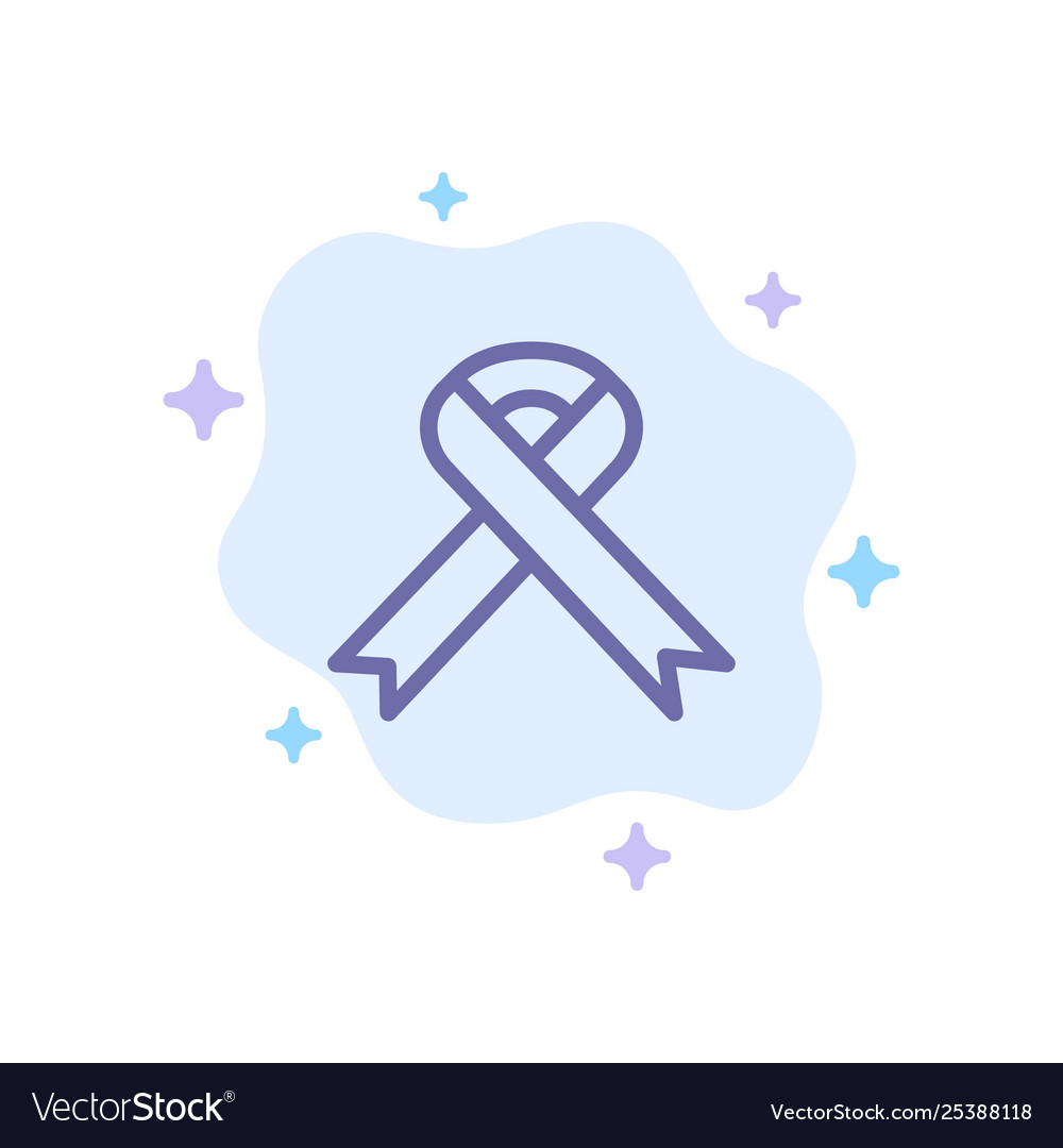 Ribbon aids health medical blue icon on abstract